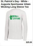 St. Patrick's Day - White - August Sportswear Wicking Long Sleeve Tee $25